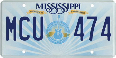 MS license plate MCU474