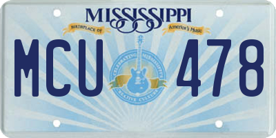 MS license plate MCU478