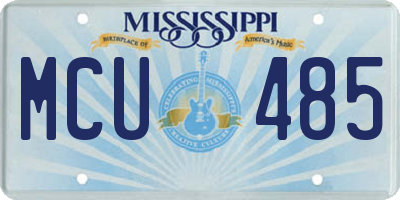 MS license plate MCU485