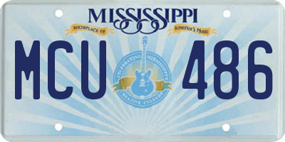 MS license plate MCU486