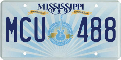 MS license plate MCU488