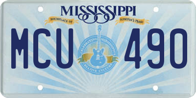 MS license plate MCU490