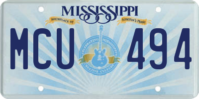 MS license plate MCU494
