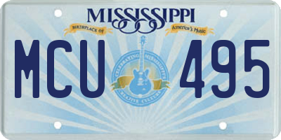 MS license plate MCU495