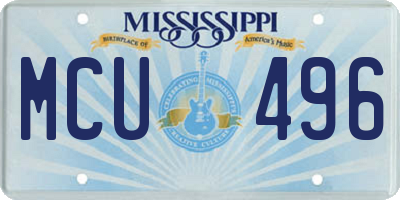 MS license plate MCU496