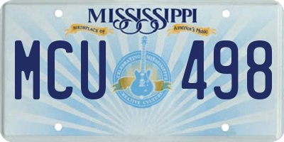 MS license plate MCU498