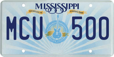 MS license plate MCU500