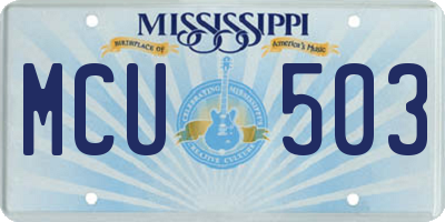 MS license plate MCU503