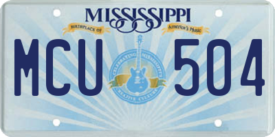 MS license plate MCU504