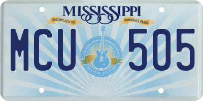 MS license plate MCU505