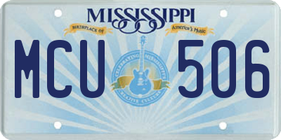 MS license plate MCU506