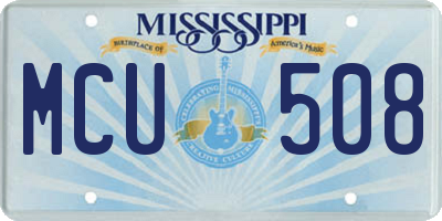 MS license plate MCU508