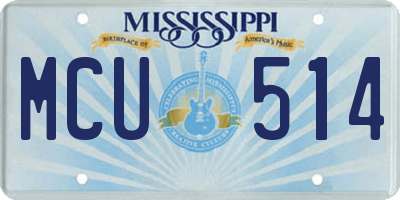 MS license plate MCU514