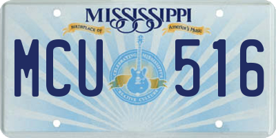 MS license plate MCU516