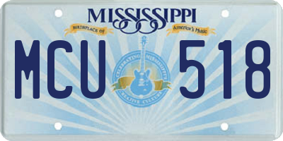 MS license plate MCU518