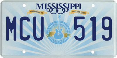 MS license plate MCU519