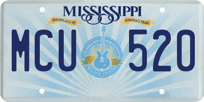 MS license plate MCU520