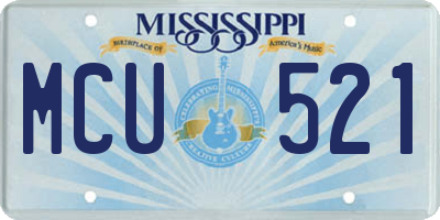 MS license plate MCU521