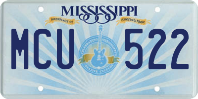 MS license plate MCU522