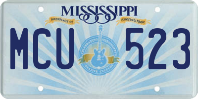 MS license plate MCU523