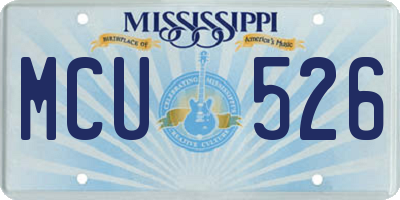 MS license plate MCU526