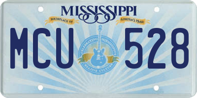MS license plate MCU528