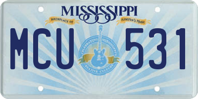 MS license plate MCU531