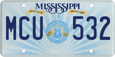 MS license plate MCU532