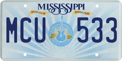 MS license plate MCU533