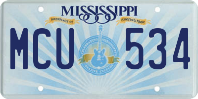 MS license plate MCU534