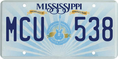 MS license plate MCU538