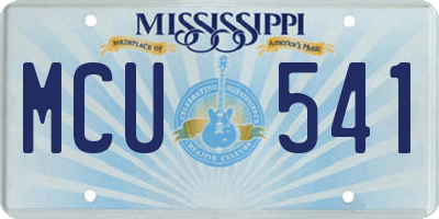 MS license plate MCU541