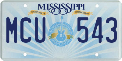 MS license plate MCU543