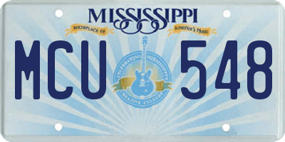 MS license plate MCU548