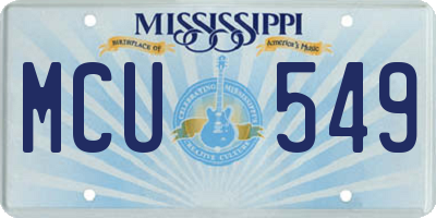 MS license plate MCU549