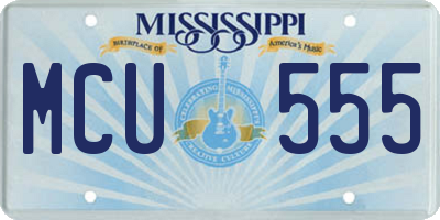 MS license plate MCU555