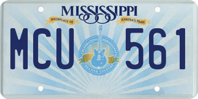 MS license plate MCU561