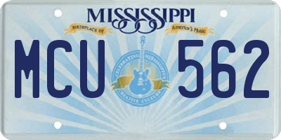 MS license plate MCU562