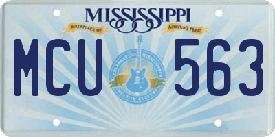 MS license plate MCU563