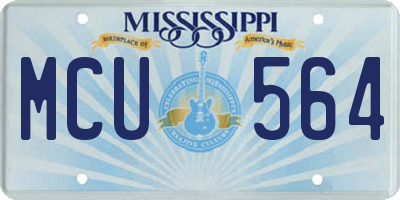 MS license plate MCU564