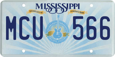 MS license plate MCU566