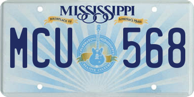 MS license plate MCU568