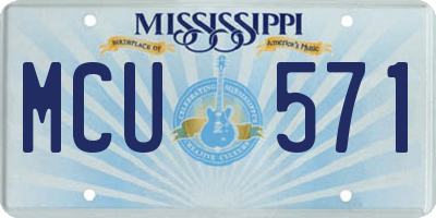 MS license plate MCU571