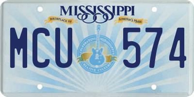 MS license plate MCU574