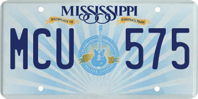 MS license plate MCU575