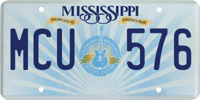 MS license plate MCU576