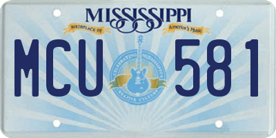 MS license plate MCU581