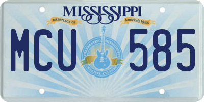 MS license plate MCU585