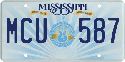 MS license plate MCU587