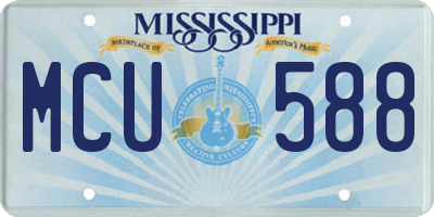 MS license plate MCU588